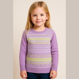 Route 66 Pull Over Sweater Purple Graphic Silver NWT